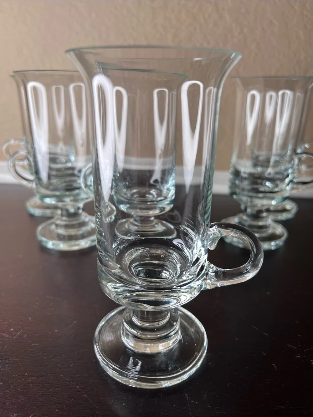 Vintage 1970s Knobler Romania Crystal Irish Coffee Mugs Set of 6